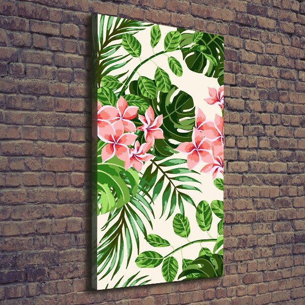 Quadro su tela canvas verticale Fiori hawaiani