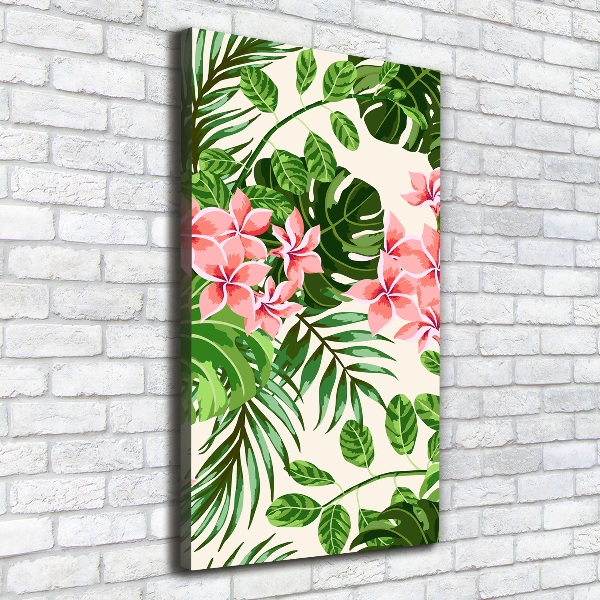 Quadro su tela canvas verticale Fiori hawaiani