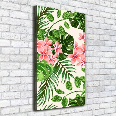 Quadro su tela canvas verticale Fiori hawaiani