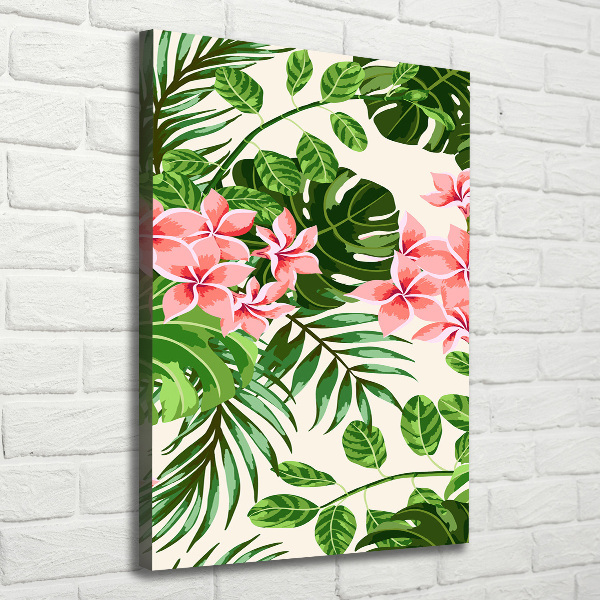 Quadro su tela canvas verticale Fiori hawaiani
