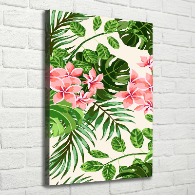 Quadro su tela canvas verticale Fiori hawaiani