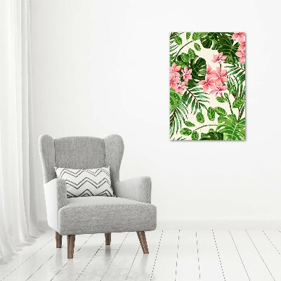 Quadro su tela canvas verticale Fiori hawaiani