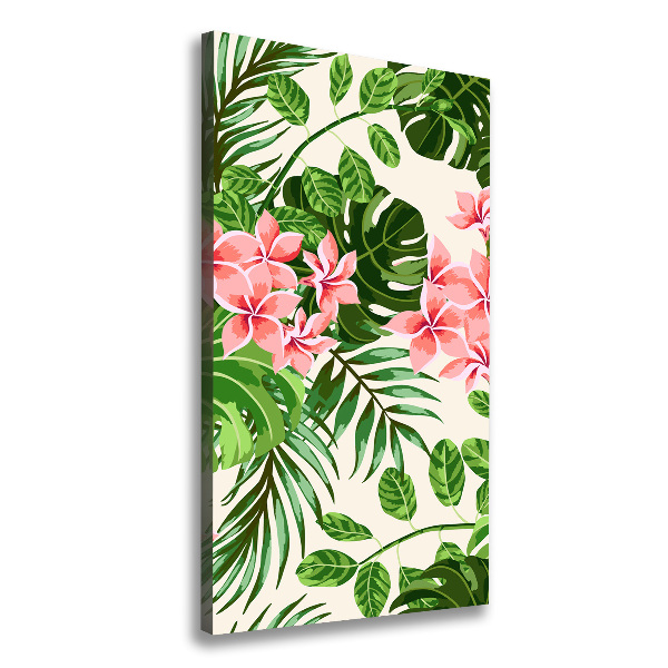 Quadro su tela canvas verticale Fiori hawaiani