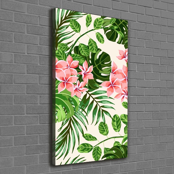 Quadro su tela canvas verticale Fiori hawaiani