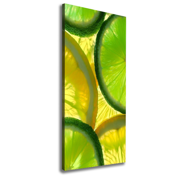 Quadro su tela canvas verticale Lime e limone