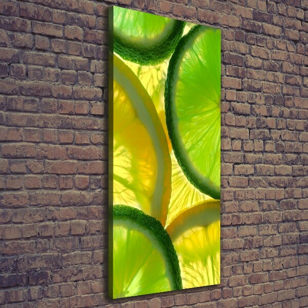 Quadro su tela canvas verticale Lime e limone