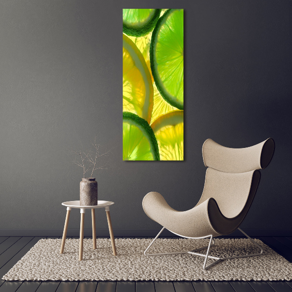 Quadro su tela canvas verticale Lime e limone