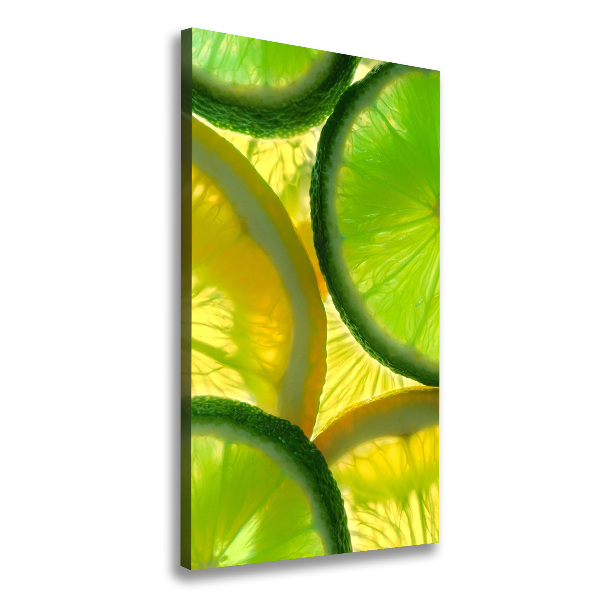 Quadro su tela canvas verticale Lime e limone