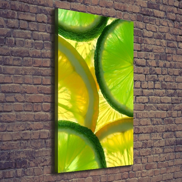 Quadro su tela canvas verticale Lime e limone