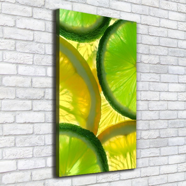 Quadro su tela canvas verticale Lime e limone