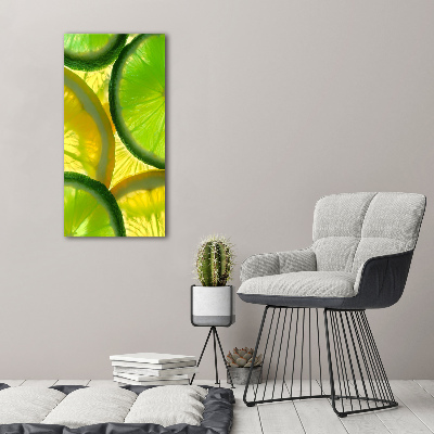 Quadro su tela canvas verticale Lime e limone