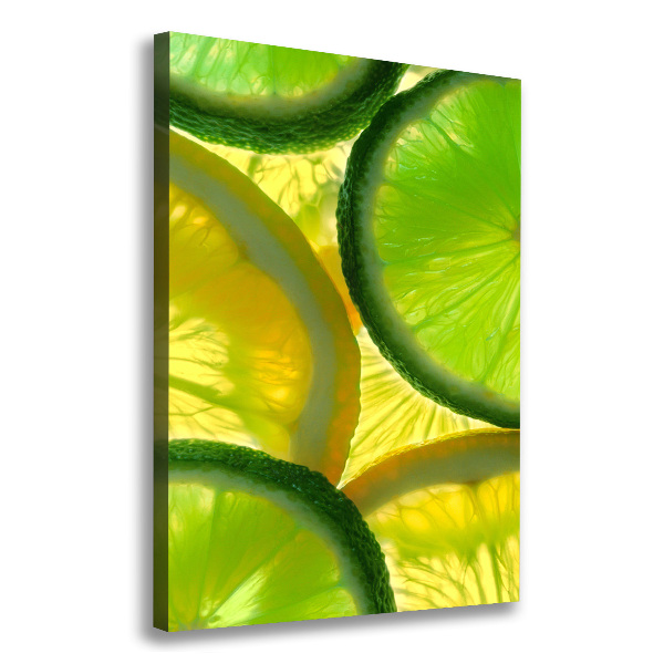 Quadro su tela canvas verticale Lime e limone