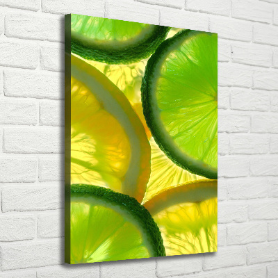 Quadro su tela canvas verticale Lime e limone