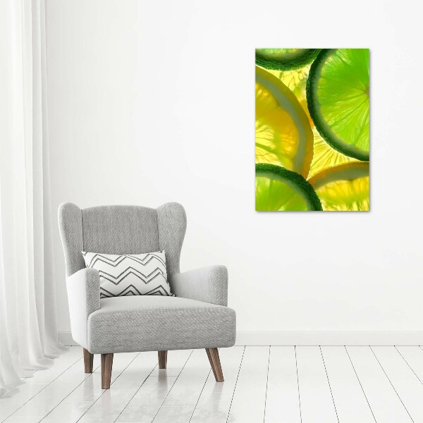 Quadro su tela canvas verticale Lime e limone