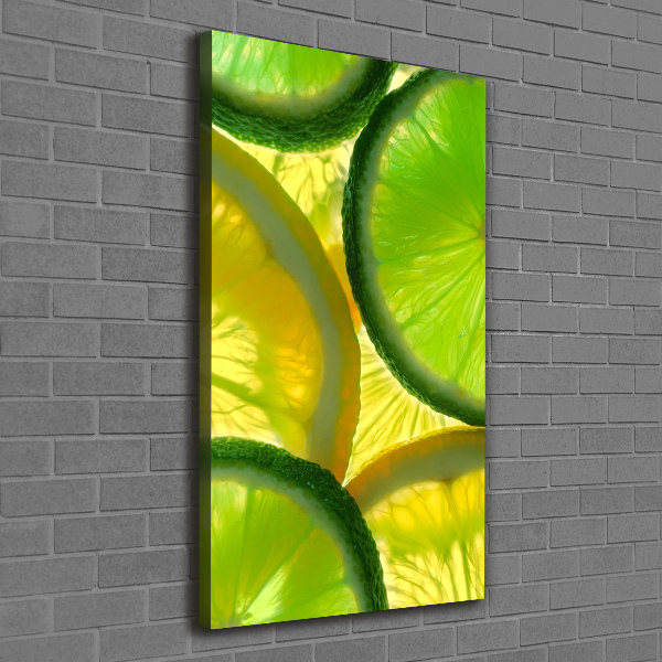 Quadro su tela canvas verticale Lime e limone