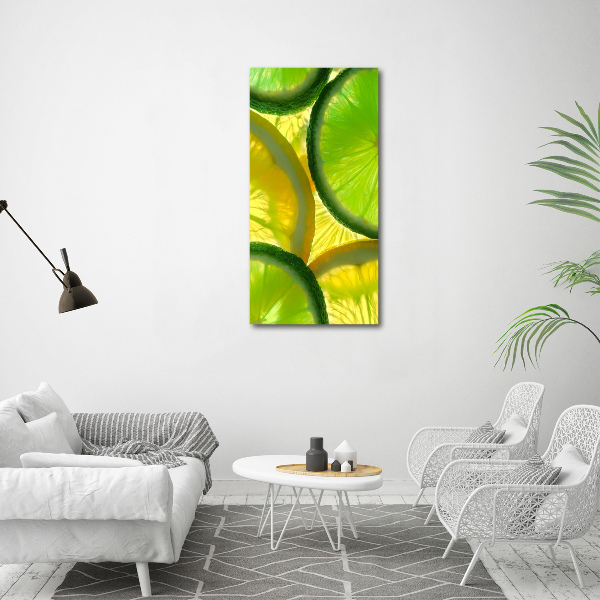 Quadro su tela canvas verticale Lime e limone