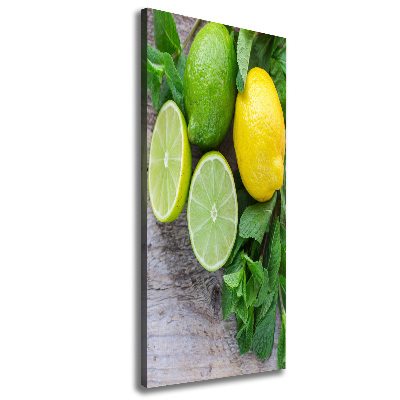 Quadro foto su tela verticale Lime e limone