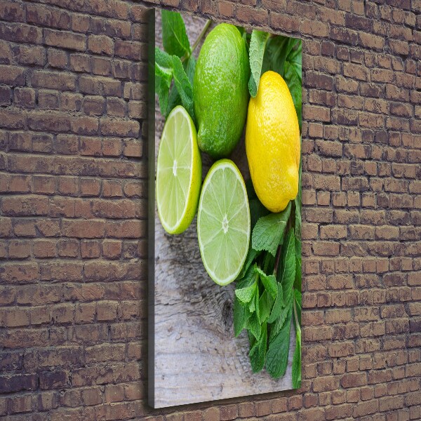 Quadro foto su tela verticale Lime e limone