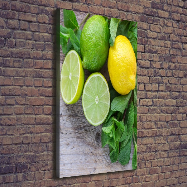 Quadro foto su tela verticale Lime e limone