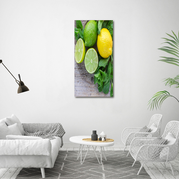 Quadro foto su tela verticale Lime e limone