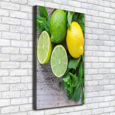 Quadro foto su tela verticale Lime e limone