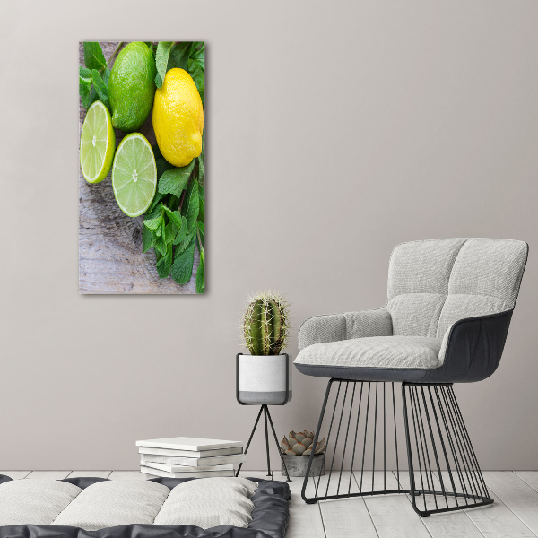 Quadro foto su tela verticale Lime e limone