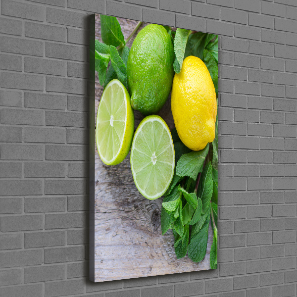 Quadro foto su tela verticale Lime e limone
