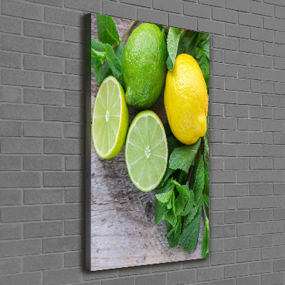Quadro foto su tela verticale Lime e limone