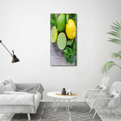 Quadro foto su tela verticale Lime e limone