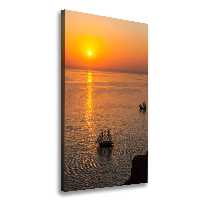 Quadro foto su tela verticale Mare al tramonto