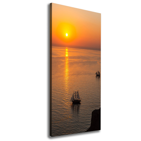 Quadro foto su tela verticale Mare al tramonto