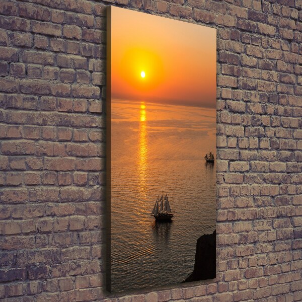 Quadro foto su tela verticale Mare al tramonto