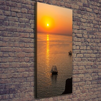Quadro foto su tela verticale Mare al tramonto