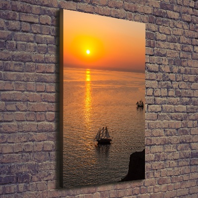 Quadro foto su tela verticale Mare al tramonto