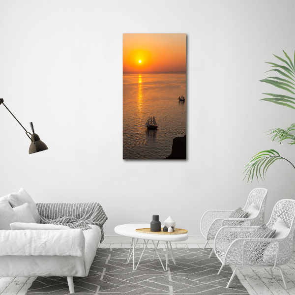 Quadro foto su tela verticale Mare al tramonto