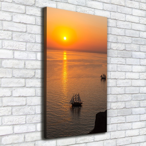 Quadro foto su tela verticale Mare al tramonto