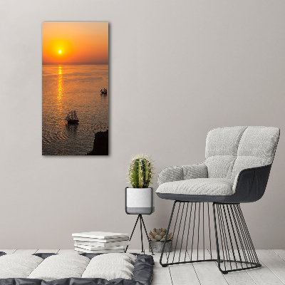 Quadro foto su tela verticale Mare al tramonto