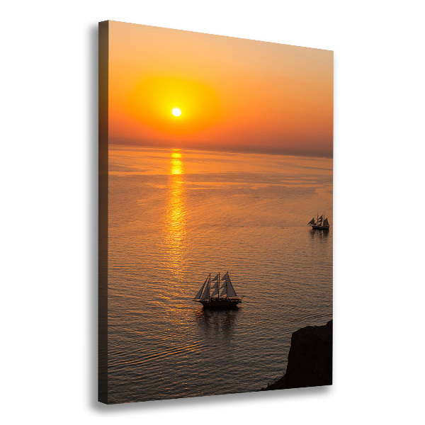 Quadro foto su tela verticale Mare al tramonto