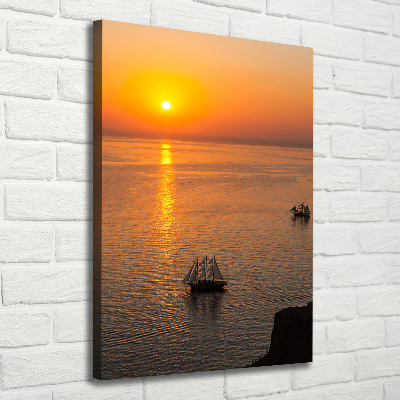 Quadro foto su tela verticale Mare al tramonto