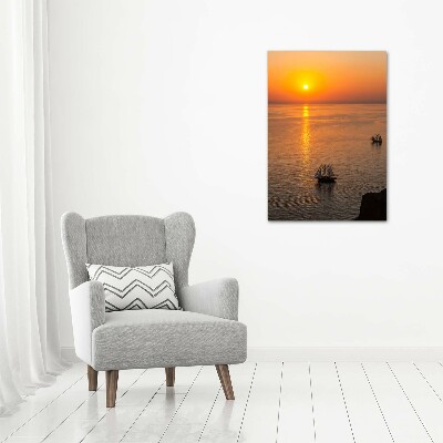 Quadro foto su tela verticale Mare al tramonto