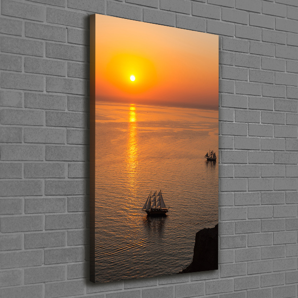 Quadro foto su tela verticale Mare al tramonto