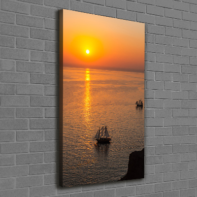 Quadro foto su tela verticale Mare al tramonto