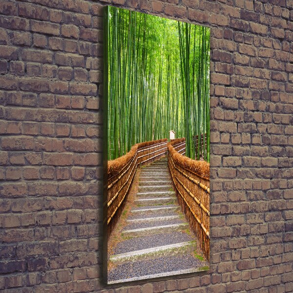 Quadro su tela canvas verticale Foresta di bambù