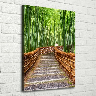 Quadro su tela canvas verticale Foresta di bambù