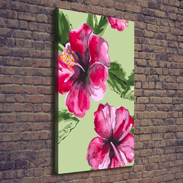 Quadro foto su tela verticale Fiori hawaiani