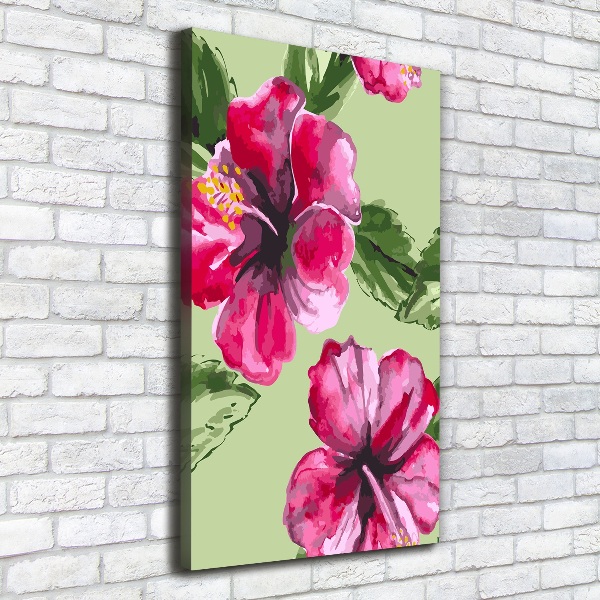 Quadro foto su tela verticale Fiori hawaiani