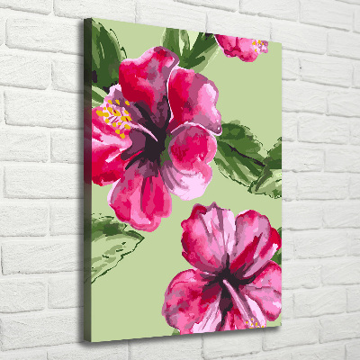 Quadro foto su tela verticale Fiori hawaiani