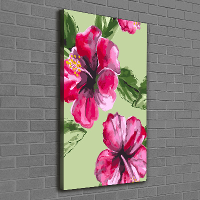 Quadro foto su tela verticale Fiori hawaiani