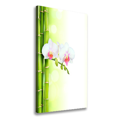 Quadro su tela canvas verticale Orchidea e bambù