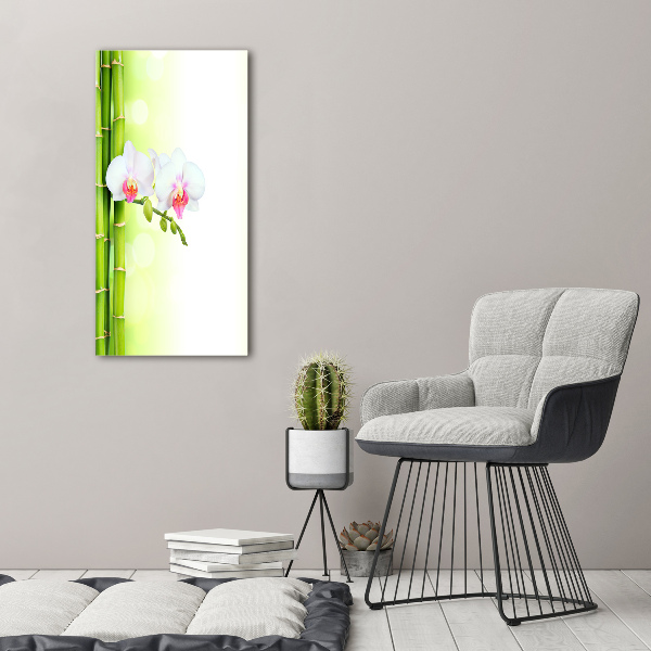 Quadro su tela canvas verticale Orchidea e bambù